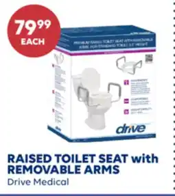 Wellwise by Shoppers Drive Medical RAISED TOILET SEAT with REMOVABLE ARMS offer