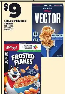 Independent City Market KELLOGG'S JUMBO CEREAL, 750-1050G offer