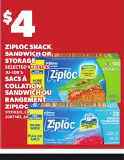 Independent City Market ZIPLOC SNACK, SANDWICH OR STORAGE, 10-100'S offer