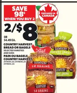 Independent City Market COUNTRY HARVEST BREAD OR BAGELS offer