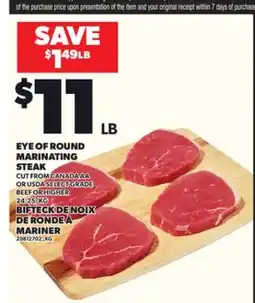 Independent City Market EYE OF ROUND MARINATING STEAK offer