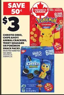 Independent City Market CHRISTIE OREO, CHIPS AHOY!, ANIMAL CRACKERS, TEDDY GRAHAMS OR POKÉMON SNACK PACKS, 144-200 G offer
