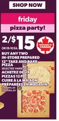 Independent City Market BUY ANY TWO IN-STORE PREPARED 12 TAKE AND BAKE PIZZA offer