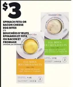 Independent City Market SPINACH FETA OR BACON CHEESE EGG BITES, 2's offer