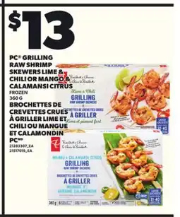 Independent City Market PC GRILLING RAW SHRIMP SKEWERS LIME & CHILI OR MANGO & CALAMANSI CITRUS, 360 G offer