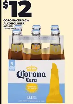 Independent City Market CORONA CERO 0% ALCOHOL BEER, 6X330 ML offer