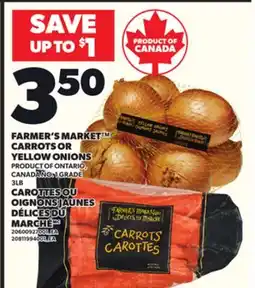 Independent City Market FARMER'S MARKET CARROTS OR YELLOW ONIONS, 3 lb bag offer