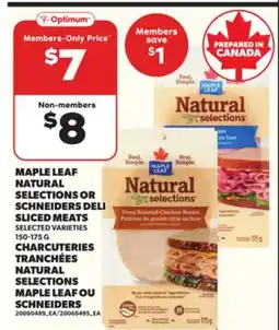 Independent City Market MAPLE LEAF NATURAL SELECTIONS OR SCHNEIDERS DELI SLICED MEATS, 150-175 G offer