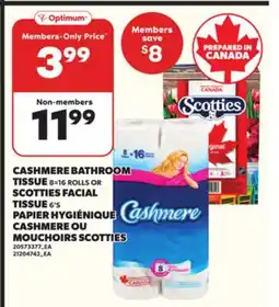 Independent City Market CASHMERE BATHROOM TISSUE, 8=168=16 ROLLS OR SCOTTIES FACIAL, 6'S offer