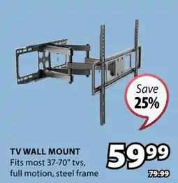 JYSK TV WALL MOUNT Fits most 37-70 tvs, full motion, steel frame offer