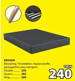JYSK BEGGEN Boxspring/foundation, regular profile, packaged for easy transport offer