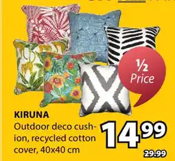 JYSK KIRUNA Outdoor deco cushion, recycled cotton cover offer