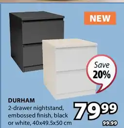 JYSK DURHAM 2-drawer nightstand offer