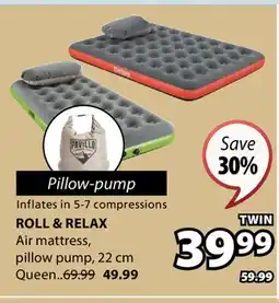JYSK ROLL & RELAX Air mattress, pillow pump offer