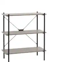 JYSK VANDBORG Smart shelving featuring black metal frame and oak-look finish offer