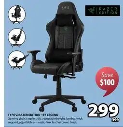 JYSK TYPE-Z RAZER EDITION - BY LEGEND Gaming chair offer