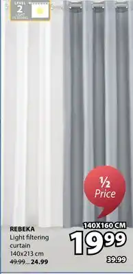 JYSK REBEKA Light filtering curtain offer