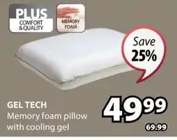 JYSK GEL TECH Memory foam pillow with cooling gel offer