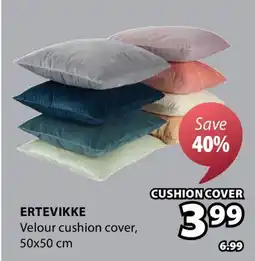 JYSK ERTEVIKKE Velour cushion cover offer