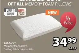 JYSK GEL COSY Memory foam pillow cooling fabric one side offer