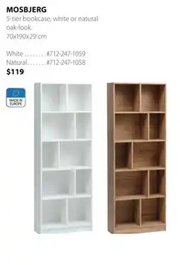 JYSK MOSBJERG 5-tier bookcase offer