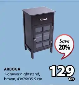 JYSK ARBOGA 1-drawer nightstand offer