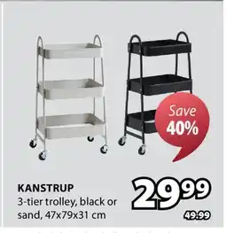 JYSK KANSTRUP 3-tier trolley offer