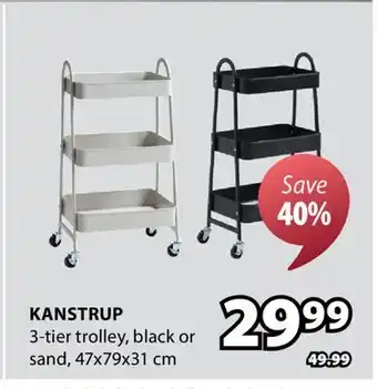 JYSK KANSTRUP 3-tier trolley offer