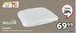 JYSK SOGNDAL Memory foam pillow with cooling gel offer