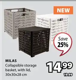 JYSK MILAS Collapsible storage basket with lid offer