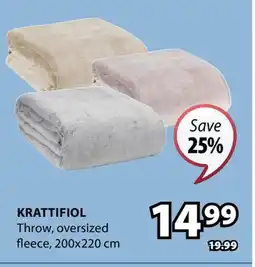 JYSK KRATTIFIOL Throw, oversized fleece offer