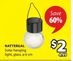 JYSK NATTERGAL Solar hanging light offer
