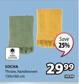 JYSK SOCHA Throw, handwoven offer