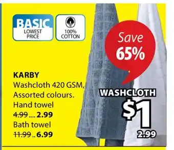 JYSK KARBY Washcloth 420 GSM offer