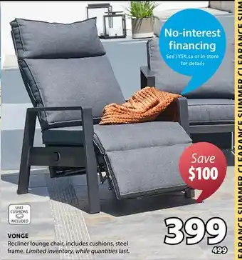 JYSK VONGE Recliner lounge chair offer