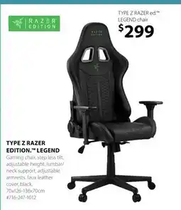 JYSK TYPE Z RAZER EDITION LEGEND Gaming chair offer