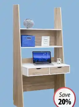 JYSK HEBY Office desk, with Hutch, Oak/White offer