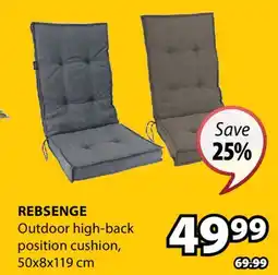 JYSK REBSENGE Outdoor high-back position cushion offer