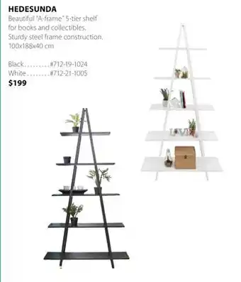 JYSK HEDESUNDA 5-tier shelf for books offer
