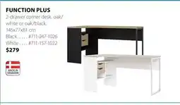 JYSK FUNCTION PLUS 2-drawer corner desk offer