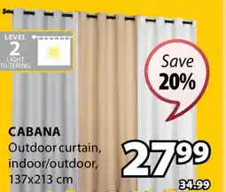 JYSK CABANA Outdoor curtain, indoor/outdoor offer
