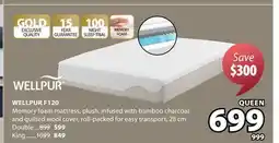 JYSK WELLPUR F120 mattress Queen offer