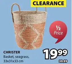 JYSK CHRISTER Basket, seagrass offer
