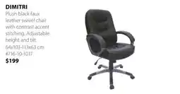 JYSK DIMITRI Plush black faux leather swivel chair offer