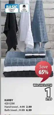 JYSK KARBY 420 GSM Hand towel offer