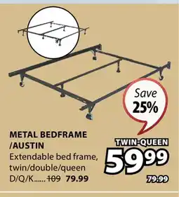 JYSK METAL BEDFRAME/AUSTIN Extendable bed frame, twin offer