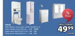 JYSK TROSA Wall cabinet, mirror door, white offer