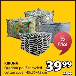 JYSK KIRUNA Outdoor pouf, recycled cotton cover offer