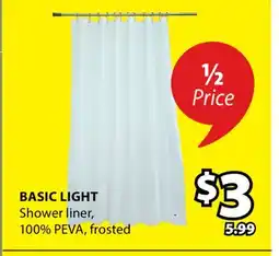 JYSK BASIC LIGHT Shower liner offer
