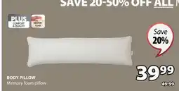 JYSK BODY PILLOW Memory foam pillow offer